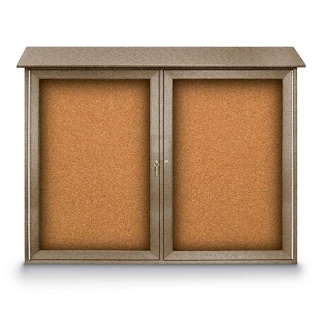 United Visual Products Indoor Enclosed Combo Board, 48"x36", Satin Frame/Burgundy & Amethyst UVCB4836-BURGUN-AMETHY